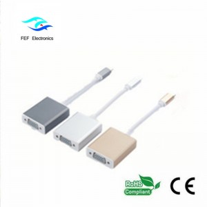 Convertisseur USB 3.1 Type-C mâle vers VGA femelle Code: FEF-USBIC-002