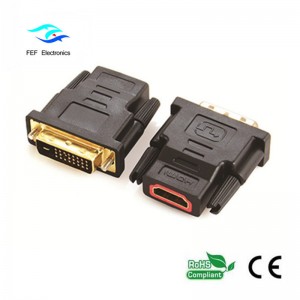 Adaptateur DVI (18 + 1) mâle vers HDMI femelle Code: FEF_HD-001
