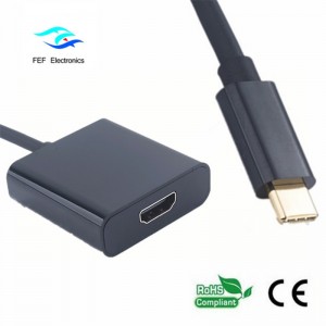 Boîtier métallique de convertisseur USB de type c à HDMI femelle Code: FEF-USBIC-006