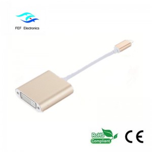 Coque ABS pour convertisseur femelle USB TYPE-C vers DVI Code: FEF-USBIC-003